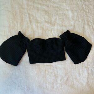Black Off-Shoulder Crop Top